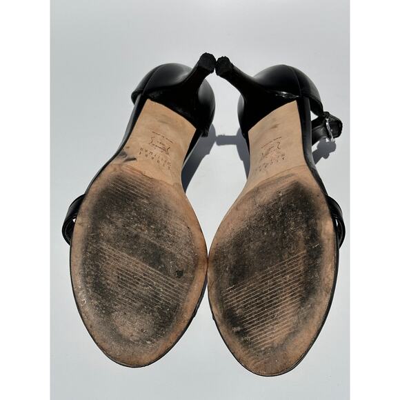 Stuart Weitzman $475 Nunaked Curve 75mm Sandal Heel Black Leather Size 6 M - Picture 7 of 16